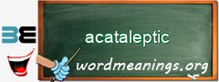 WordMeaning blackboard for acataleptic